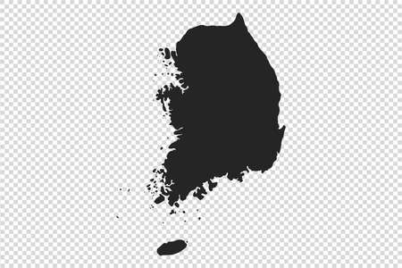 South Korea map with gray tone on png or transparent background,illustration,textured , Symbols of South Korea,vector illustration Stock Illustratie