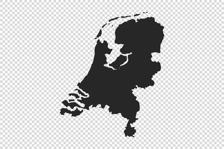 Netherlands map with gray tone on png or transparent background,illustration,textured , Symbols of Netherlands,vector illustration