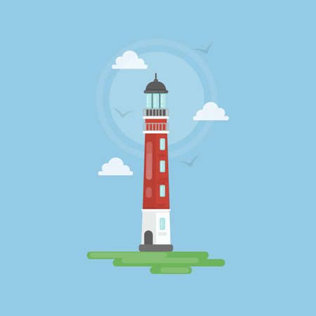 雲と海岸海洋風景と分離の簡単な灯台 観光 ナビゲーション 海辺の概念 のイラスト素材 ベクタ Image 雲と海岸海洋風景と分離の簡単な灯台 観光 ナビゲーション 海辺の概念 のイラスト素材 ベクタ Image