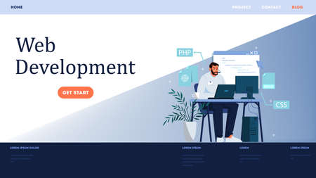 Website Development Horizontal Banner Web Page Programming And