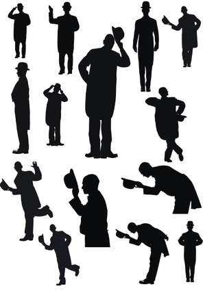 Men with Hat in silhouette Illustration