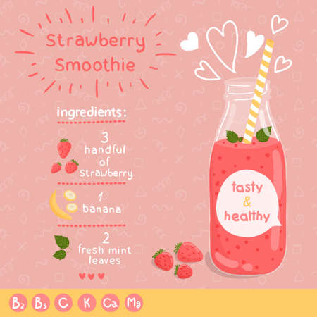 banana: Strawberry smoothie thức. Hình minh hoạ