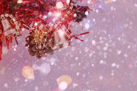 Colorful Image With Small Red Christmas Tree And Falling Snow Stock Photo Colorful Image With Small Red Christmas Tree And Falling Snow Stock Photo
