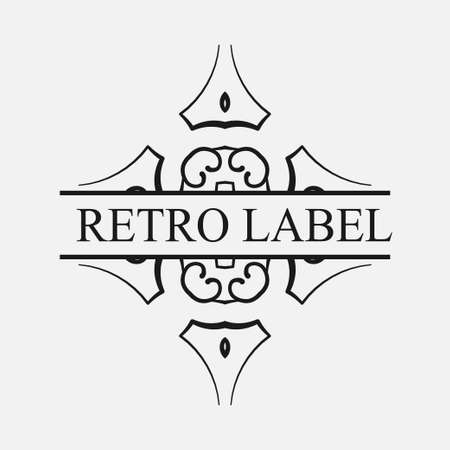 Retro ornamental label logo vintage luxury logotype for design of labels Stock Photo