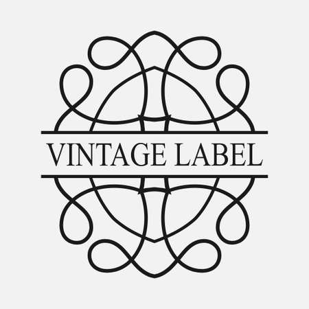 Retro ornamental label logo vintage luxury logotype for design of labels