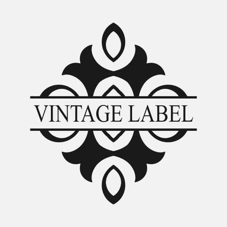Retro ornamental label logo vintage luxury logotype for design of labels Stock Photo