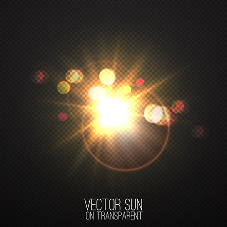 Vector Realistic Sun On Transparent Abstract Warm Light And Rays With Bokeh Glowing Vector Realistic Sun On Transparent Abstract Warm Light And Rays With Bokeh Glowing