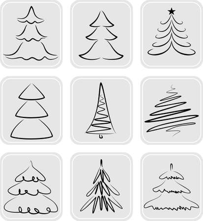 christmas trees silhouettes may be used as icons royalty free christmas tree silhouettes