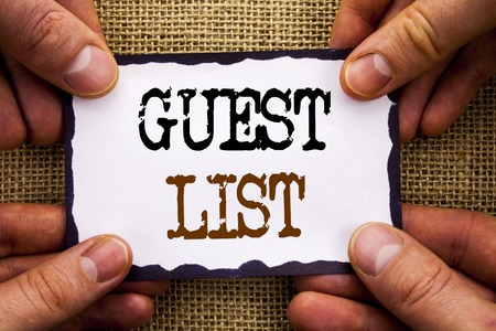 word writing text guest list conceptual photo planning wedding