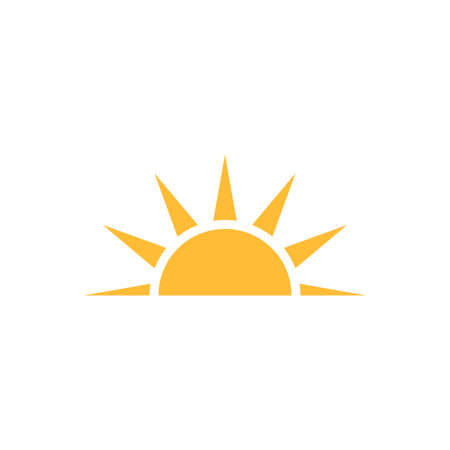A half sun is setting downwards icon vector sunset concept for graphic design, logo, web site, social media, mobile app, ui illustration