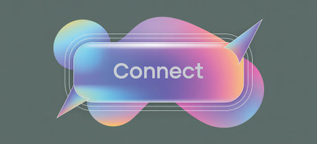 Conceptual colorful speech bubble with text connect vector illustration
