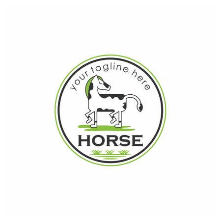 Horse playful logo sign design Stock Photo
