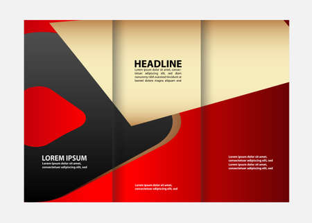 プロフェッショナル ビジネス 3 つ折り チラシ バナーやテンプレート デザインの前面と背面のプレゼンテーション のイラスト素材 ベクタ Image