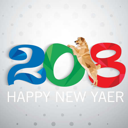 犬年賀状イラストの年 ラブラドールのイラスト素材 ベクタ Image