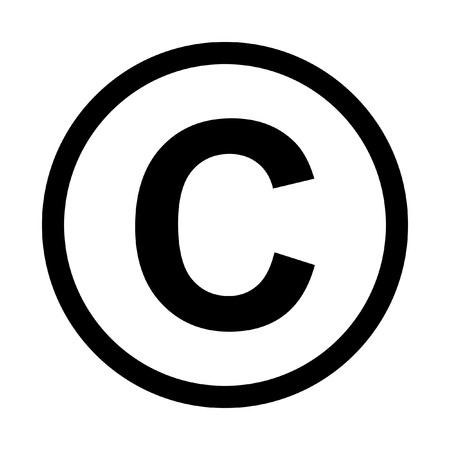 copyright symbol icon isolated on white background