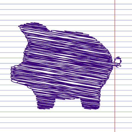 dolar: pig money bank icon vector piggy money bank icon with pen effect