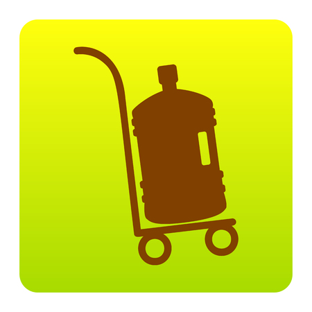 水とペットボトルのシルエット トラック上の水の大きなボトルです フラット スタイル シャドウ パス付いた緑色のアイコンです のイラスト素材 ベクタ Image