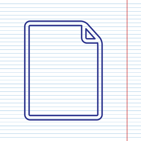 縦書きの文書記号の図 ベクトル 紺ライン アイコン フィールドの赤い線とバック グラウンドとしてのノート のイラスト素材 ベクタ Image