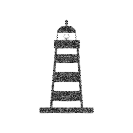 灯台サインイラスト ベクトル シクラム付きネオンブルーのアイコンのイラスト素材 ベクタ Image