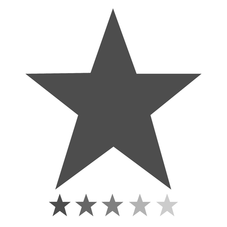 Isolated gray star icons in set, ranking mark. Modern simple favorite sign, decoration symbol for website design, web button, mobile app.