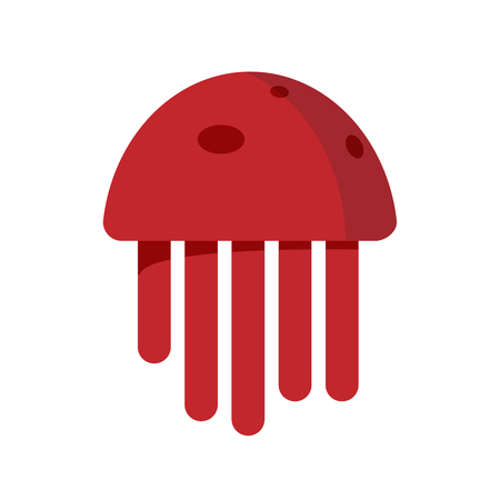 かわいい幸せなクラゲは漫画キャラクター海の動物のベクトル図です のイラスト素材 ベクタ Image