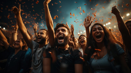 Foule Enthousiaste Lors D'un Festival De Musique Devant Un Grand Écran Banque D'Images et Photos Libres De Droits. Image 210206826