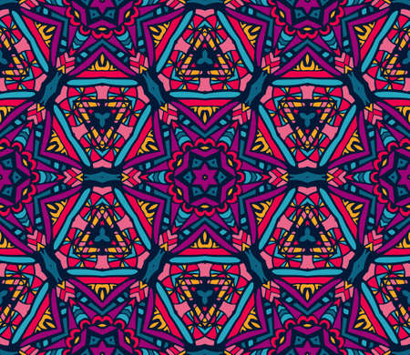 abstract festive colorful funky star pattern geometric mosaic