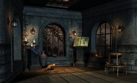 中世ファンタジーのスタイルの部屋 の写真素材 画像素材 Image
