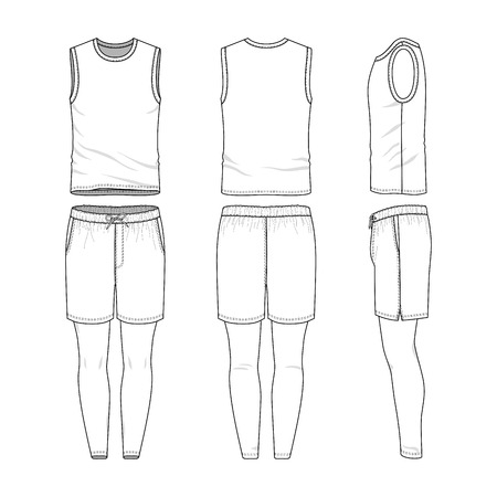 vector templates of clothing set front back side views of stock