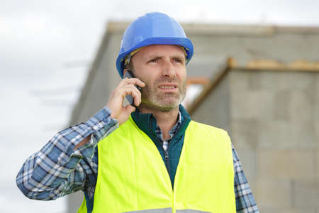 Construction worker builder or engineer on site