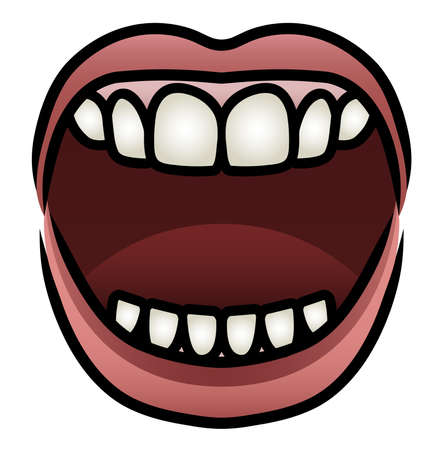 Illustration of a cartoon mouth open wide  - 26573872