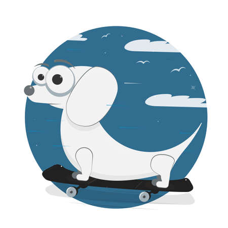 漫画面白い羊はドライブのスケートに行きます 図のイラスト素材 ベクタ Image 漫画面白い羊はドライブのスケートに行きます 図のイラスト素材 ベクタ Image