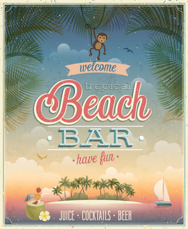 coconut: Vintage Beach Bar poster.