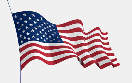 Usa flag waving in the wind. 3d vector flag with folds. vector object for illustrating posters, flyers, banners, advertising