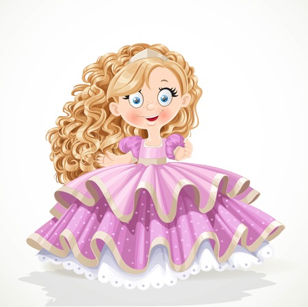 Mooie Kleine Prinses In Tiara Die Zacht Speelgoed Geïsoleerd Mooie Kleine Prinses In Tiara Houden Van Zacht Speelgoed