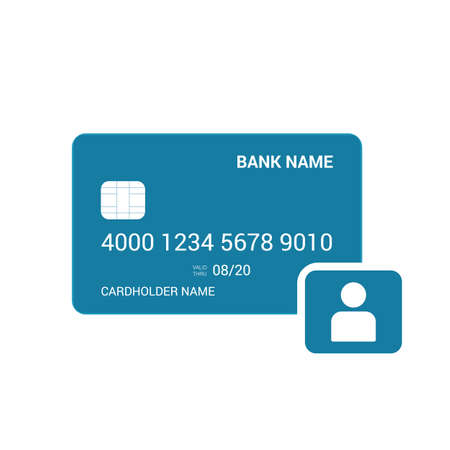 銀行カードの個人ユーザーアイコン ベクトルのイラストのイラスト素材