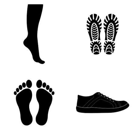 ブーツと足跡のアイコン ベクトル セットのイラスト素材 ベクタ Image ブーツと足跡のアイコン ベクトル セットのイラスト素材 ベクタ Image