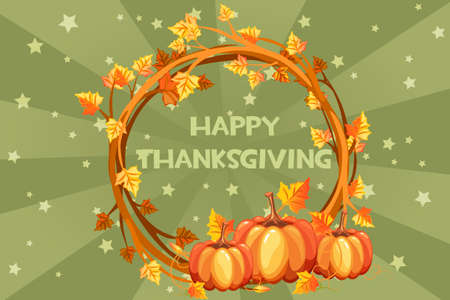 happy thanksgiving cards vector illustration orange wreath with pumpkin stock vector 88557195 - Free Thanksgiving Cards happy thanksgiving cards vector illustration orange wreath with pumpkin stock vector 88557195 - Free Thanksgiving Cards
