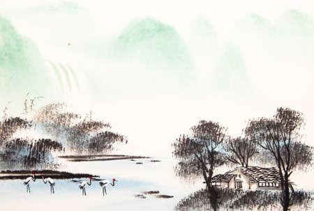 富士山絵画 の写真素材・画像素材. Image 17943930.