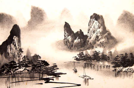 富士山絵画 の写真素材・画像素材. Image 17943930.