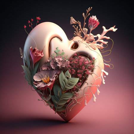 Romantic valentine's day card, heart and love decor Romantic valentine's day card, heart and love decor