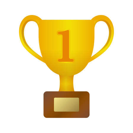 トロフィーカップアイコンイラスト ゴールド 1位 のイラスト素材 ベクタ Image