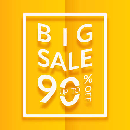 Sale Poster Or Flyer Design Paper Words On Yellow Background