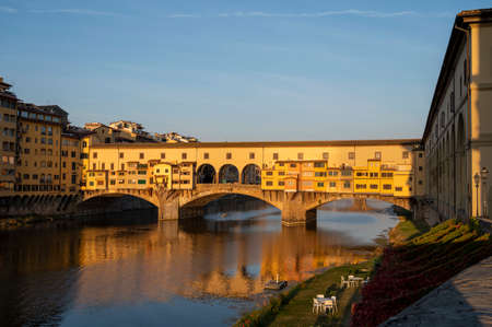 Cityview on central part of ancient italian city florence, tuscany at sunrise Zdjęcie Seryjne