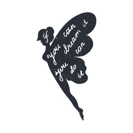 Citation Inspirante Dans La Silhouette De Fee Clip Art Libres De Droits Svg Vecteurs Et Illustration Image