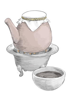 東洋医学のベクターハンド描きイラスト 薬草 東洋医学院 001 のイラスト素材 ベクタ Image