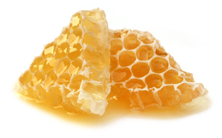 Honey comb over white background