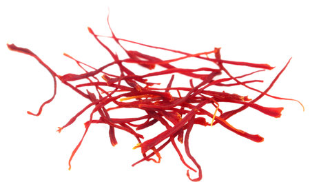 Closeup of Saffron over white background