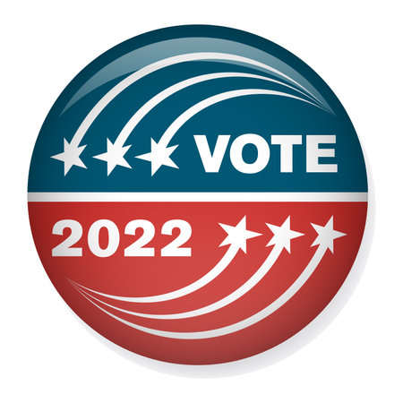 2022 midterm elections design with red white blue vote icon Ilustrações vetoriais