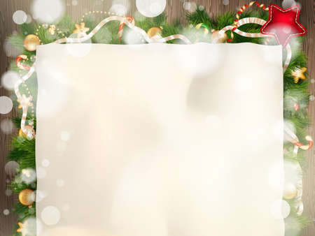 紙とクリスマスのデコレーションでクリスマスのモミの木 含まれている Eps 10 ベクトル ファイルのイラスト素材 ベクタ Image